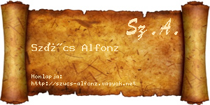 Szűcs Alfonz névjegykártya