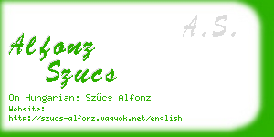 alfonz szucs business card